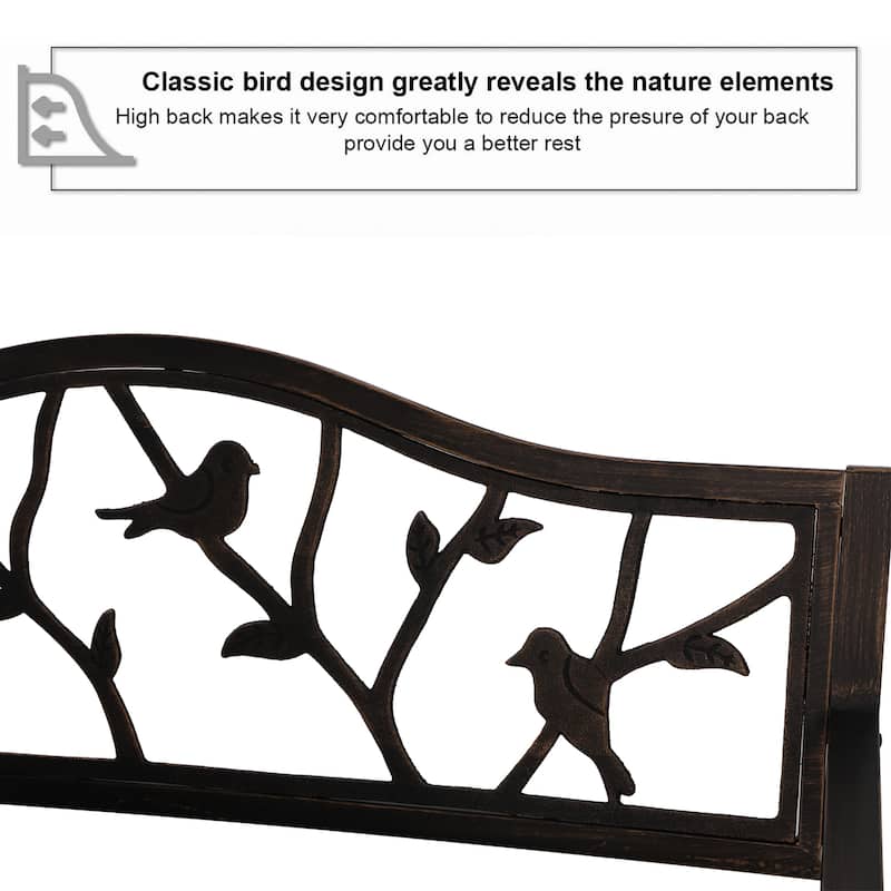 Sophia & William Outdoor Patio Metal Bench