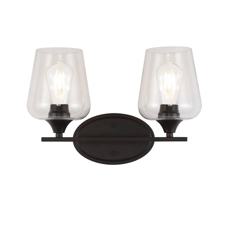 Iron/Seeded Glass LED Vanity Light, by JONATHAN Y