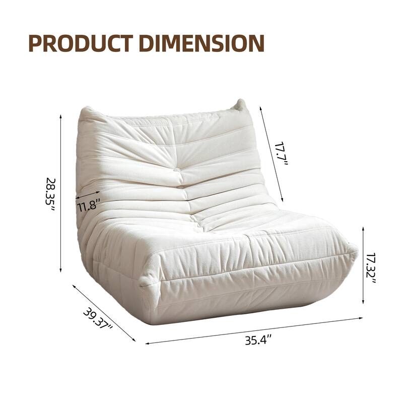 Ergonomic Sofa Sack Chair, Comfy Lazy Floor Sofa Armless Lounge Chair, Memory Foam Chair