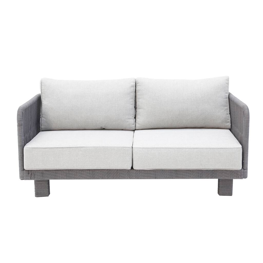 Cancun Loveseat with Silver Cushion