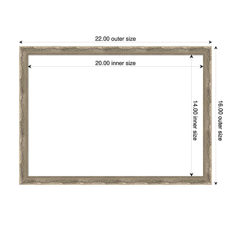 Mila Framed Dry Erase Magnetic Board - 22 x 16 in - Mila Dark Silver