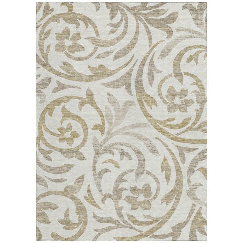 HomeRoots Floral Transitional Rectangle Outdoor Rug