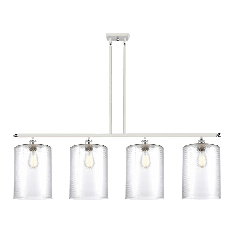 Innovations Lighting Cobbleskill - 4 Light 48" Island Light - Clear/White and Polished Chrome