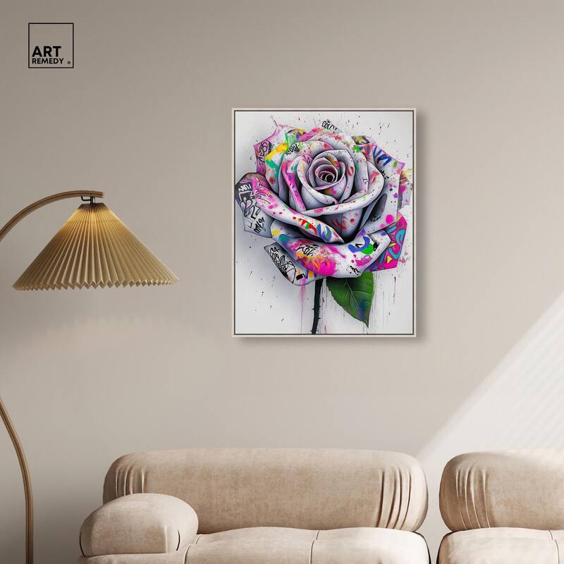 Graffiti Rose Canvas by Art Remedy
