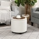 preview thumbnail 36 of 49, Adeco Faux Leather Round Storage Ottoman with Tufted
