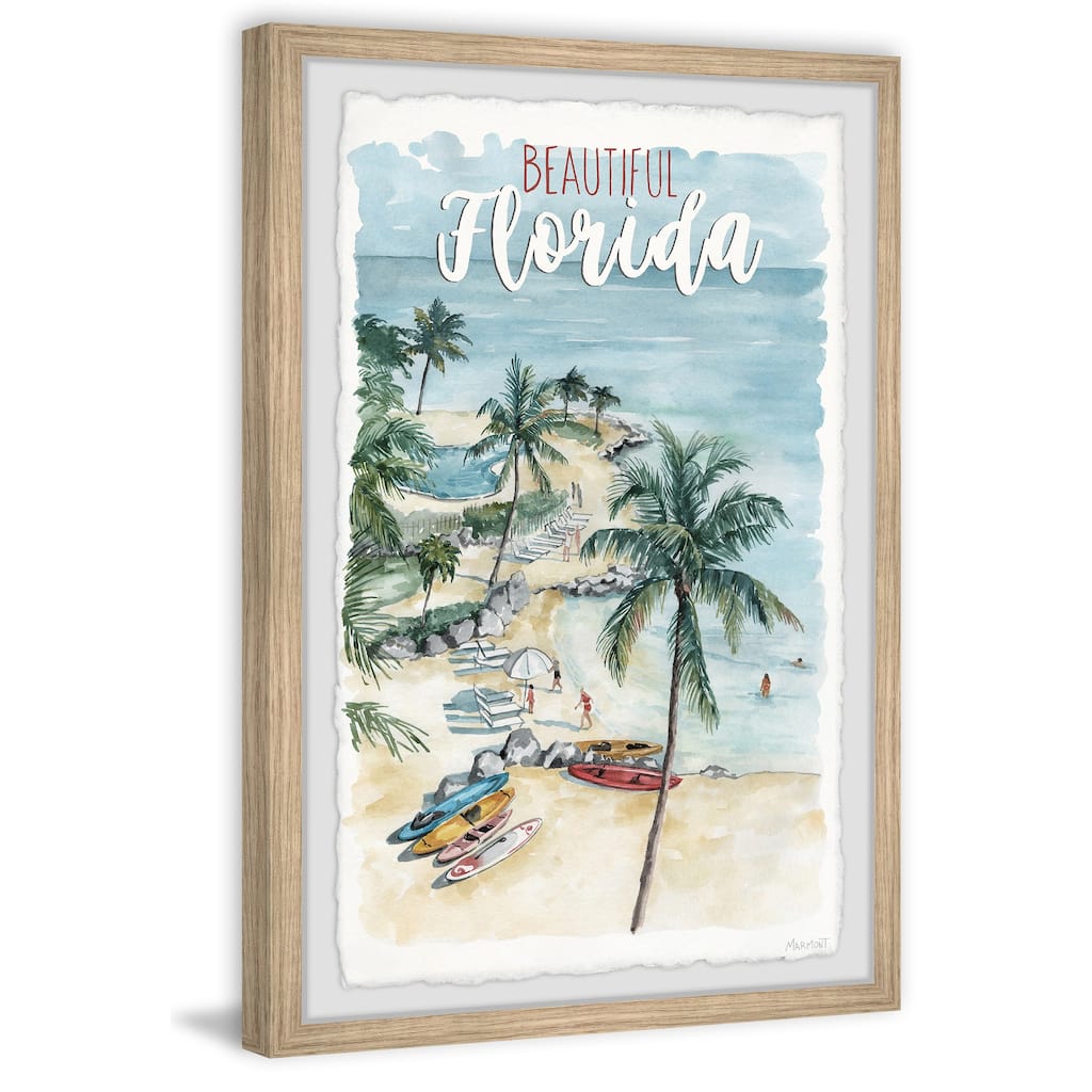 'Hit the Waves in Florida' Framed Painting Print