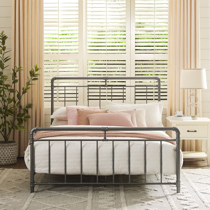 Corvus Meitner Vintage Charcoal Metal Bed