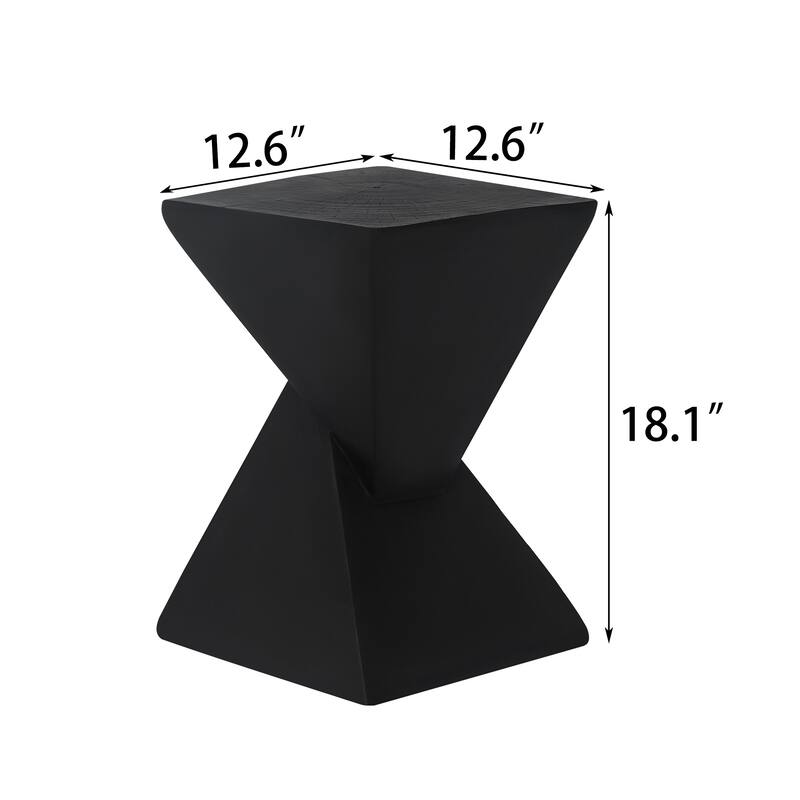 Adeco Outdoor Indoor Concrete Side Table Modern Accent End Table