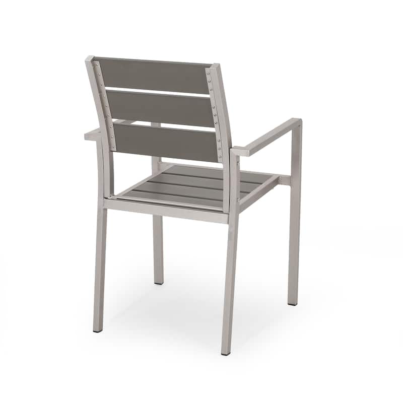 Cape Coral Outdoor Modern Aluminum Dining Chair (Set of 2) by Christopher Knight Home