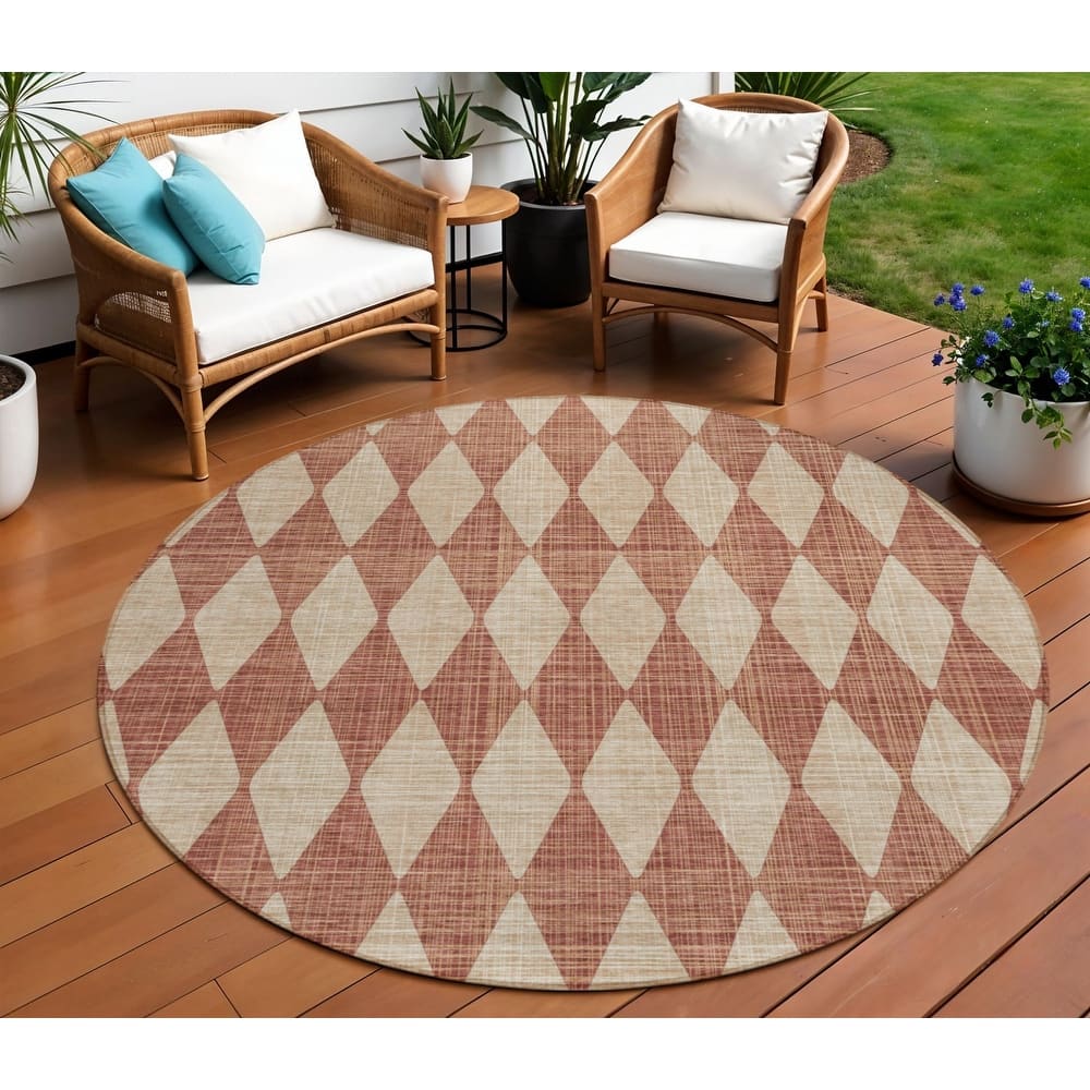 HomeRoots Geometric Transitional Rectangle Outdoor Rug