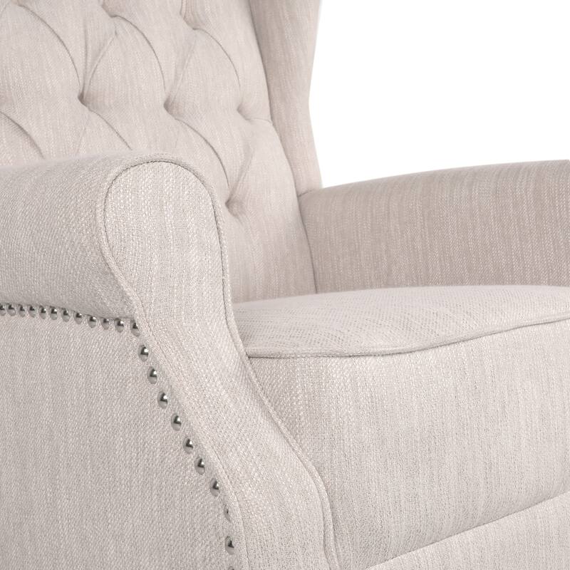 Dobles Fabric Tufted Wingback Rocking Chair by Christopher Knight Home