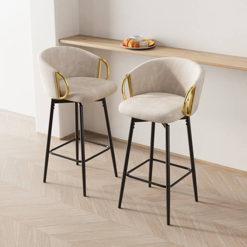 Ostweer Furniture Modern 30'' Swivel Bar Chairs Set of 2
