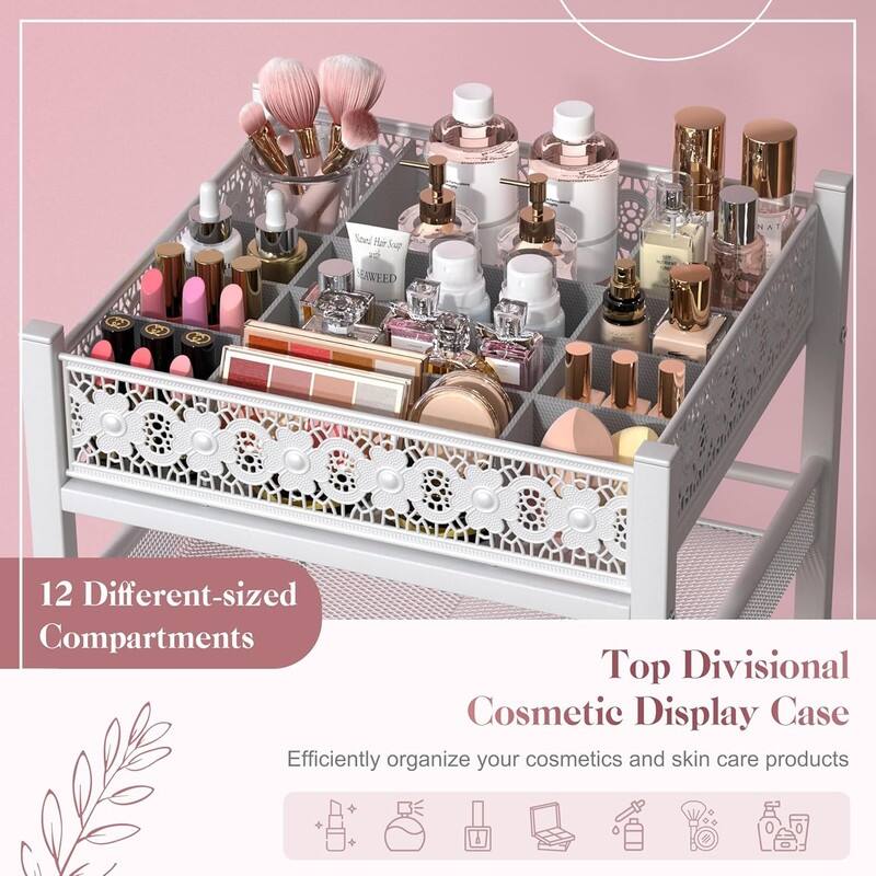 Makeup Organizer, Floor Skincare Organizers, Make Up Organizers - ‎12"D x 15"W x 31.5"H