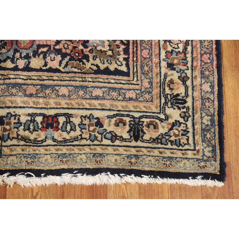 Hand Knotted Oriental 100% Wool Carpet Traditional Medallion Multi-Colored Mashad Area Rug - 5' 4'' X 4' 3''