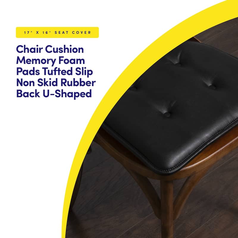 U-Shaped Faux Leather Memory Foam Chair Pads