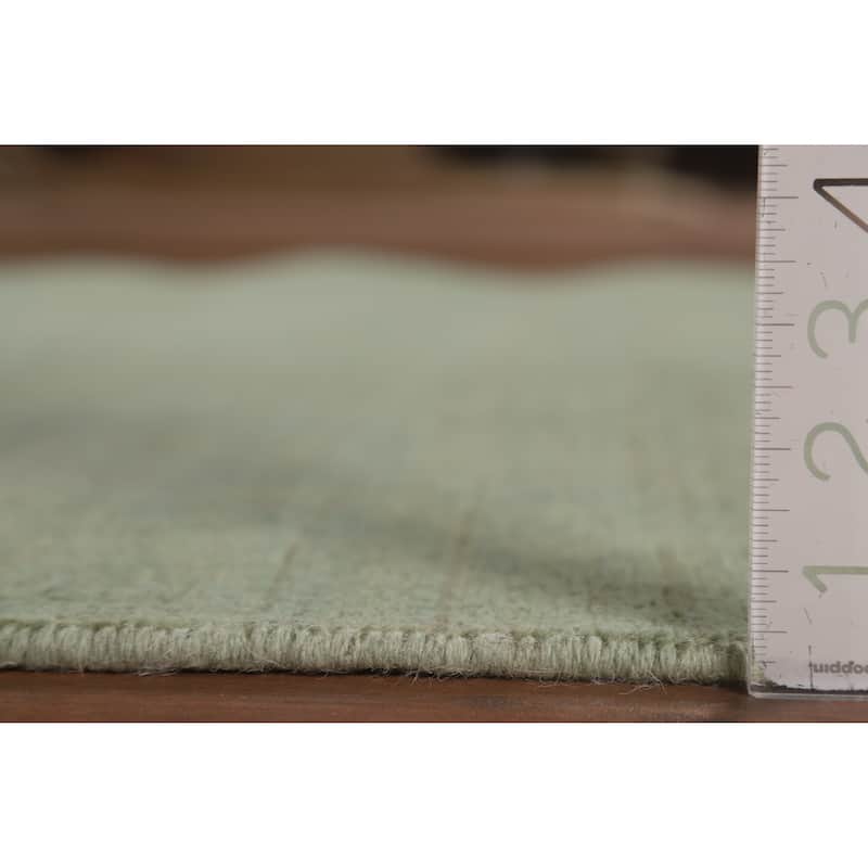 Modern Green Gabbeh Rug Handmade Wool Carpet - 3'10"x 5'11"