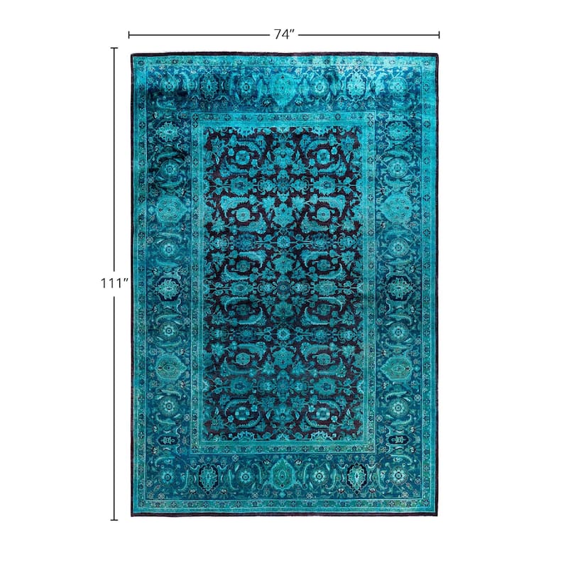 Contemporary Overdyed Wool Hand Knotted Area Rug - 6' 2" x 9' 3"