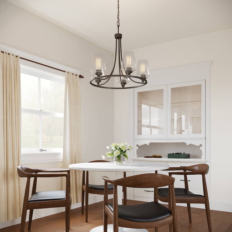 Millennium Lighting Ashford 5 Light Chandelier in Multiple Finishes with Clear Glass Shades