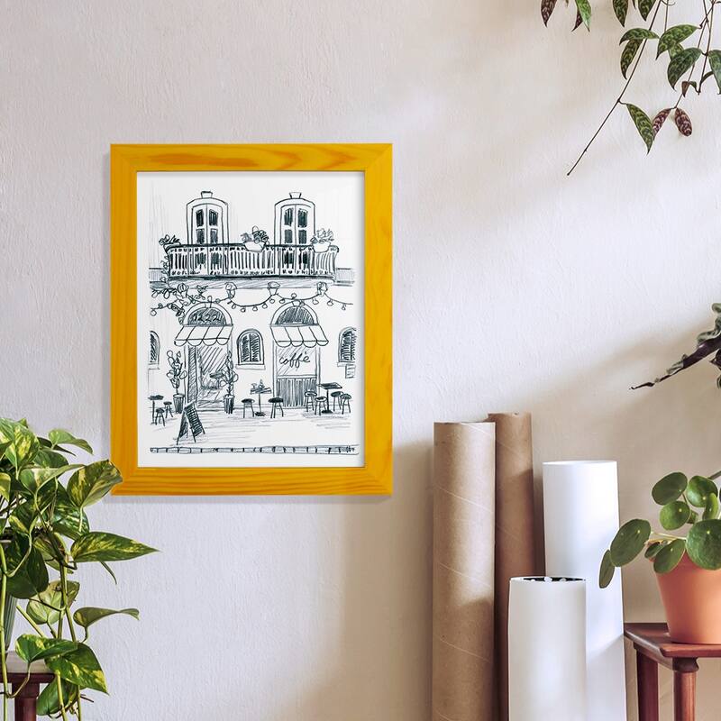 Italian Street Sketch II -Framed Print w/glass-Cherry Red