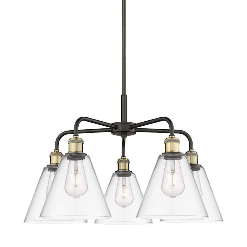 Innovations Lighting 516-5CR-16-26 Berkshire Chandelier Berkshire 5 - Black Antique Brass / Clear