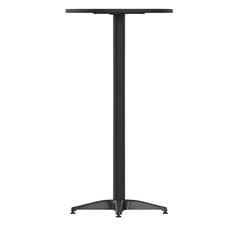 Indoor/Outdoor 23.5" Aluminum Round Bar Height Table with Cross Base