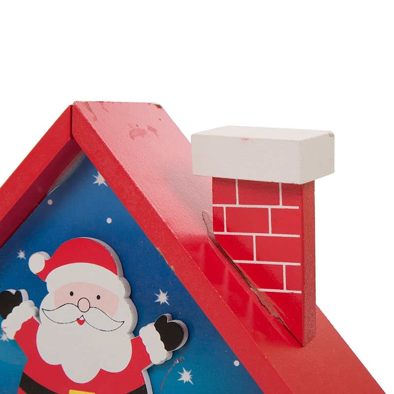 Glitzhome Christmas Wooden LED Farmhouse Countdown Advent Calendar with Drawer