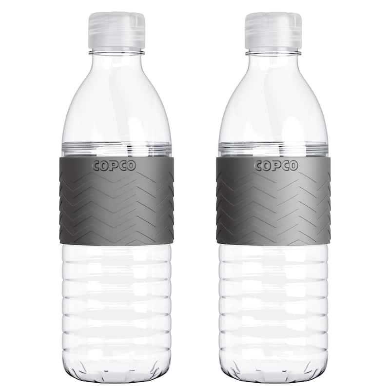 Copco 2 Pack Hydra Resuable Water Bottles - 16.9 oz each - Chevron Gray