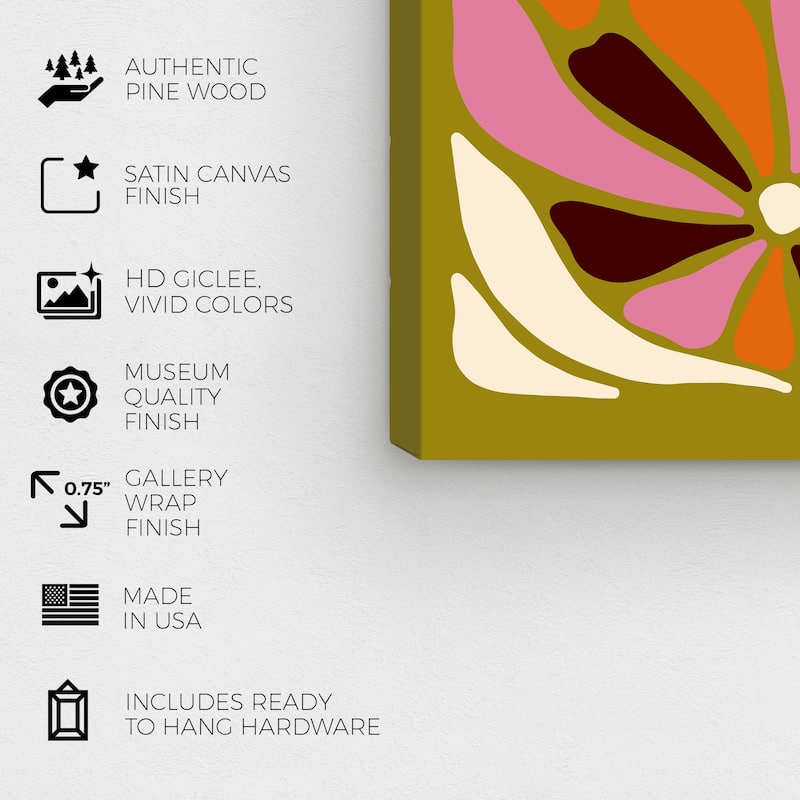 Wynwood Studio Canvas Floral and Botanical Pop Culture Floral Green and Army Green Modern & Contemporary Wall Art Canvas Print