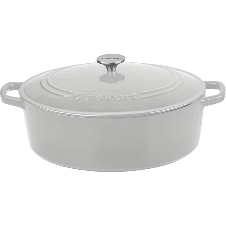 Cuisinart Chef's Classic 7-Quart, Enameled Cast Iron Oval Covered Casserole - Cool Grey