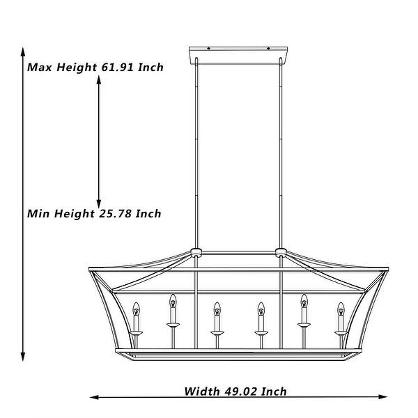 6 - Light Kitchen Island Linear Pendant