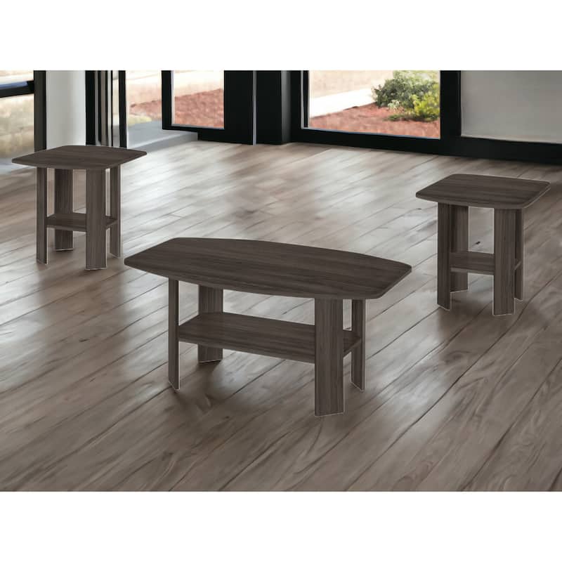 Set of 3 Rectangular Coffee Tables with 3 Shelves for Living Room Storage - 35.50” x 21.50” x 16.25”