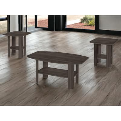 Set of 3 Rectangular Coffee Tables with 3 Shelves for Living Room Storage - 35.50” x 21.50” x 16.25”