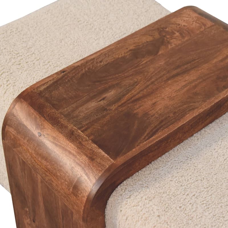 Artisan Furniture Solid Wood Arden Bench Duo, Boucle