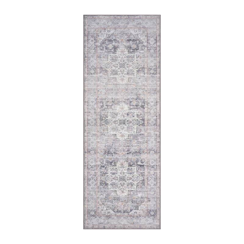 Licensed HGTV Everyday Chic Soft Flannel Zero Pile Printed Non-Slip Washable Indoor Area Rug