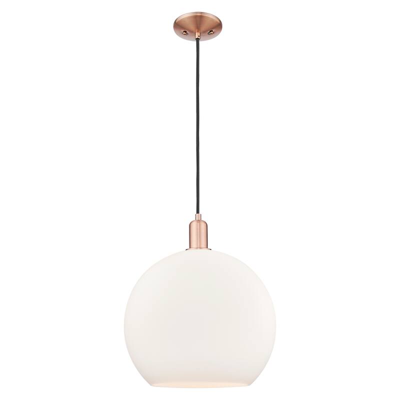 Innovations Lighting Endless Possibilities Arcadia - Athens - 1 Light 14" Cord Hung Mini Pendant - Antique Copper/Matte White