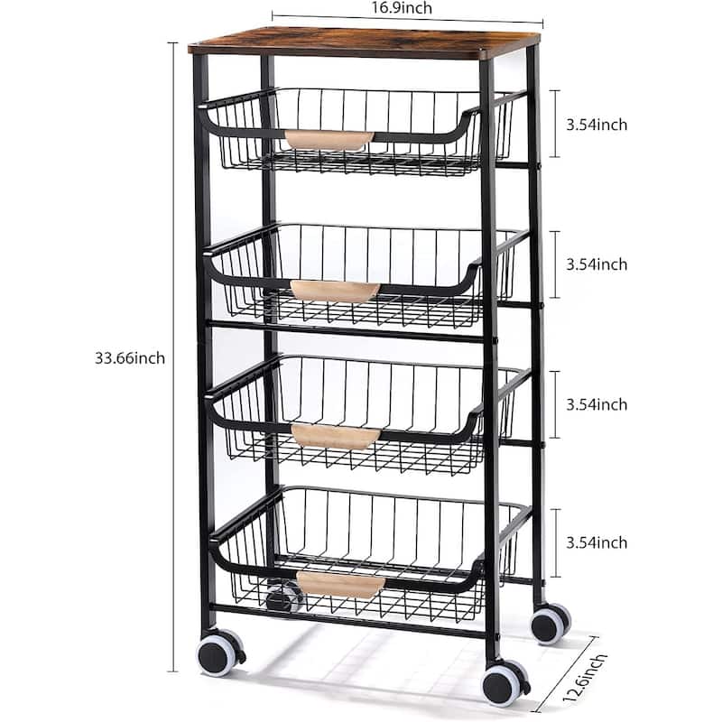 Kitchen Storage Rolling Cart on Wheels