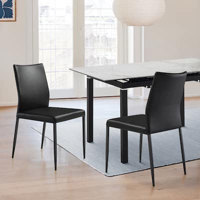 Kash Faux Leather Upholstered Parsons Dining Chairs - Set of 2