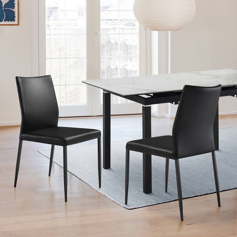 Kash Faux Leather Upholstered Parsons Dining Chairs - Set of 2