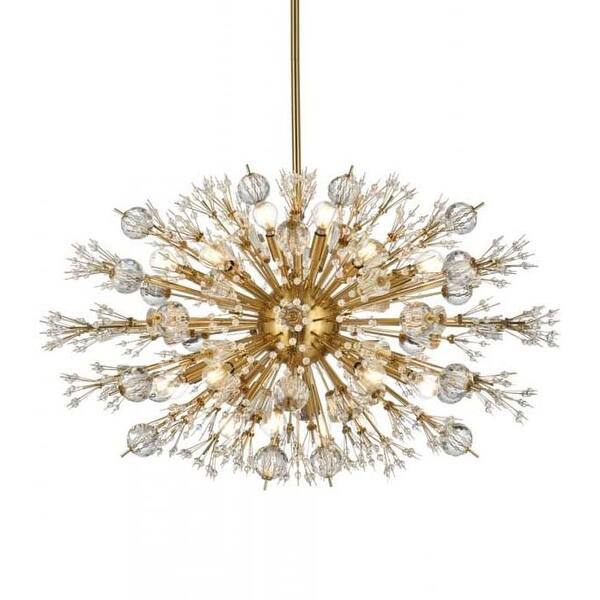 slide 1 of 1, Elegant Lighting 2550D36 Vera 24 Light 36" Wide Pendant Satin Gold
