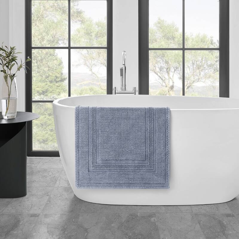 Jean Pierre Cotton Stonewash Racetrack 21 x 34 in. Bath Rug