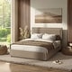 preview thumbnail 11 of 14, Furniture of America Jacinth Modern Velvet 4-Drawer Full Storage Platform Bed Light Brown