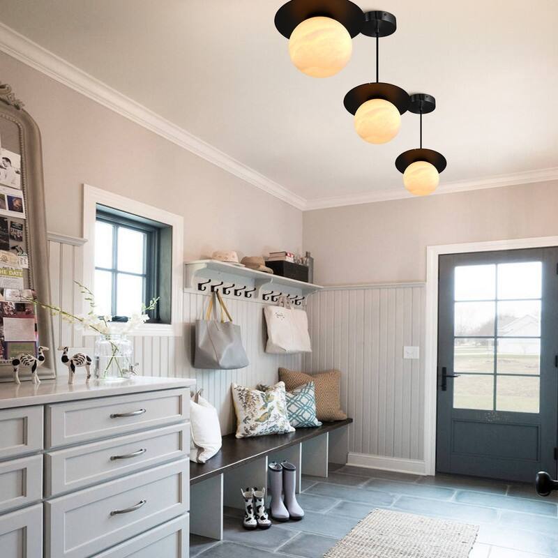 KAYLA Alabaster Pendant Light - Nordic Modern Brass Hanging Lamp