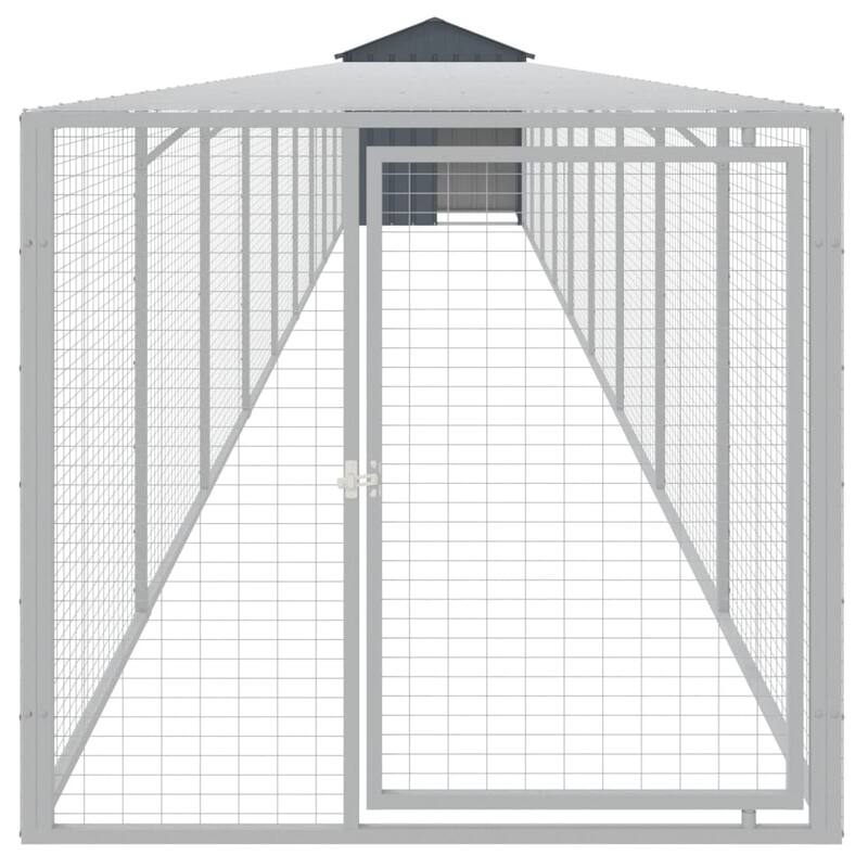 vidaXL Chicken Cage with Run Light Gray/Anthracite multisize Galvanized Steel