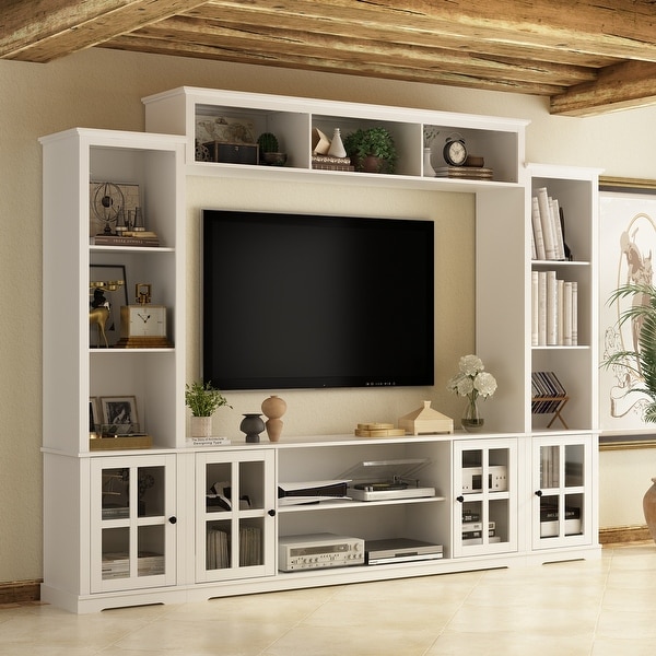 Large Modern Wood Entrainment Centers in White TV Stand Wall Cabinet On Sale Bed Bath Beyond 37473053