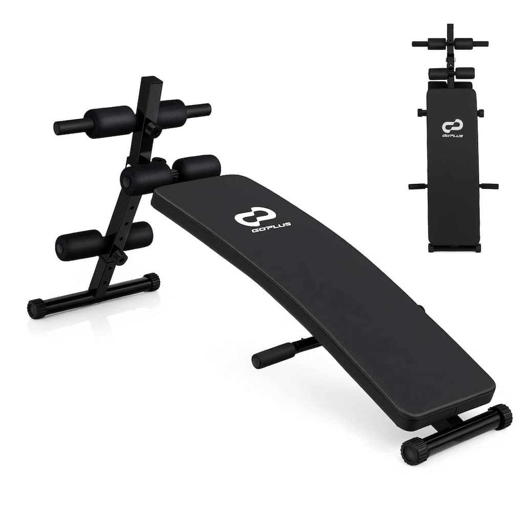 Goplus Full Body Sit Up Bench, Abdominal Workout Bench with 5-Position - as pic shows - See Details