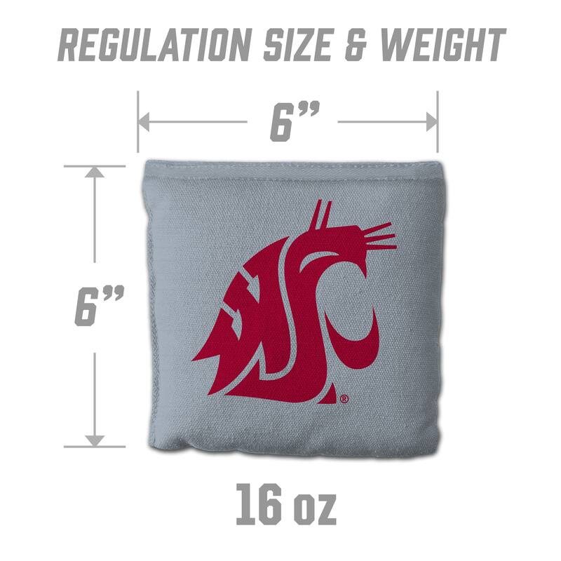 Washington State Cougars NCAA Dual Sided Pro Stop & Slide Cornhole Bags