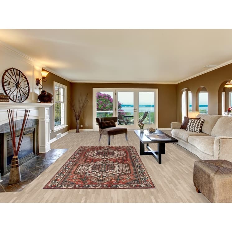 Geometric Bakhtiari Persian Vintage Rug Handmade Tribal Wool Carpet - 4'11"x 10'1"