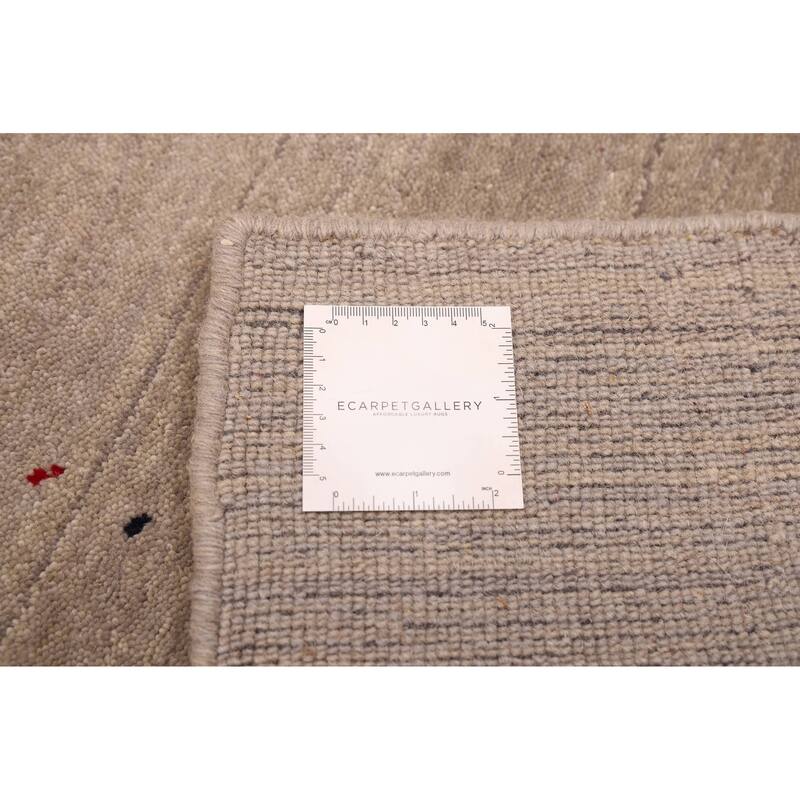 ECARPETGALLERY Hand Loomed Kashkuli Gabbeh Grey Wool Rug - 5'2 x 7'11