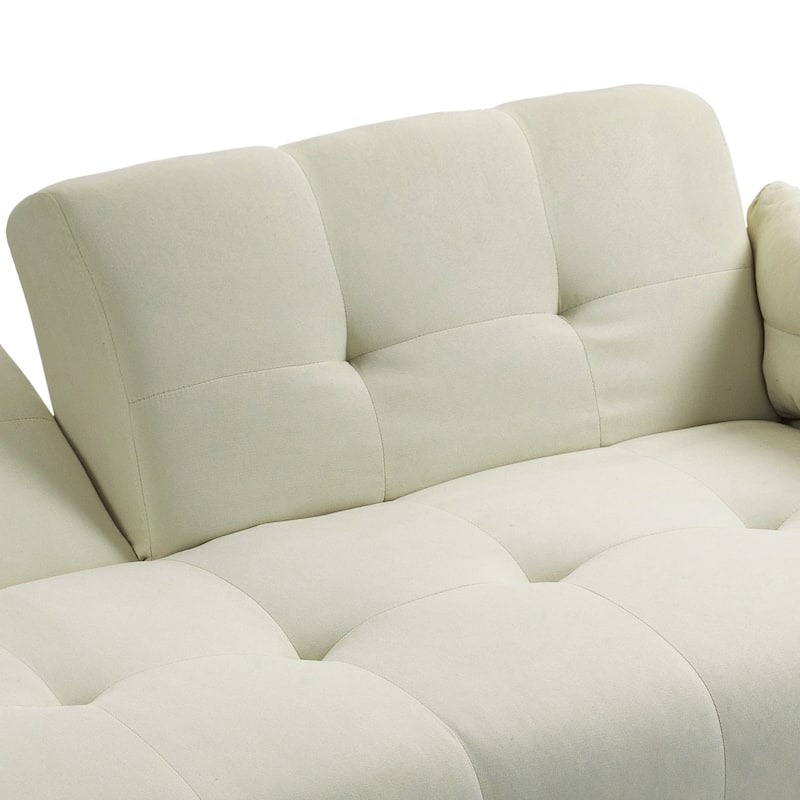 2Set Adjustable Backrest Convertible Futon Sleeper Couch