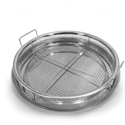 2Pcs Round Air Fryer Basket And Tray Set